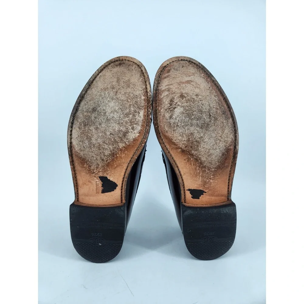 SAS Kiltie Tassel Loafers Mens 9 M Burgundy Leather Handsewn Dress Slip On Shoes